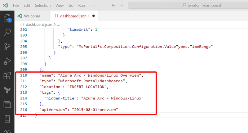 Deploy an Azure Dashboard using Terraform