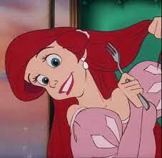 little mermaid brushing hair with fork