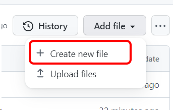 Create a new GitHub file