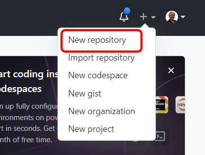 Create new repository in GitHub