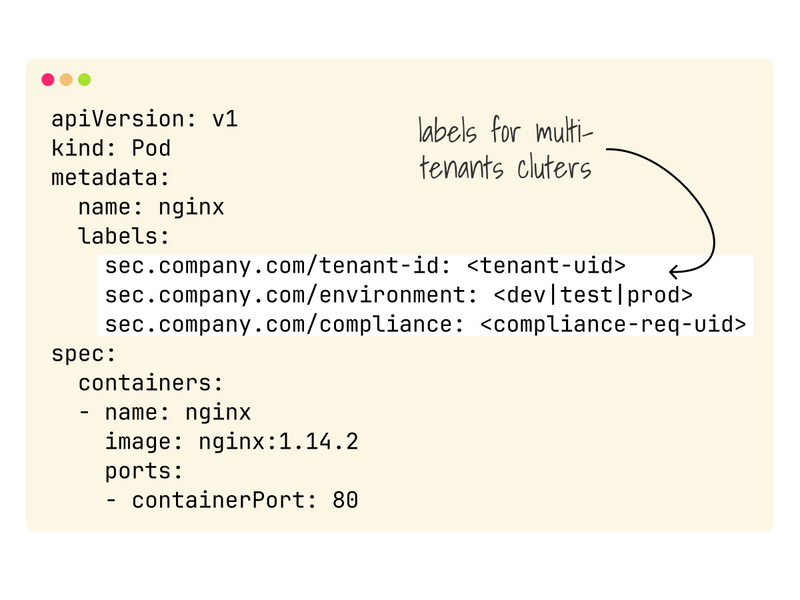 Labels for multitenant cluster