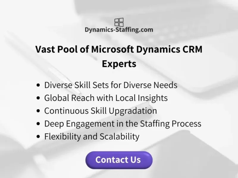 Vast Pool of Microsoft Dynamics CRM Experts