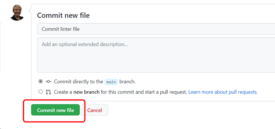 GitHub commit new file