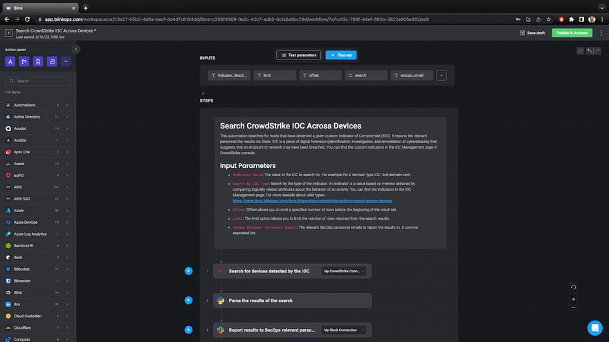 Blink Automation: Search IOCs Across Devices in CrowdStrike