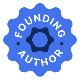 Ops Community Founding Author Badge in Blue with the Ops Community gear icon