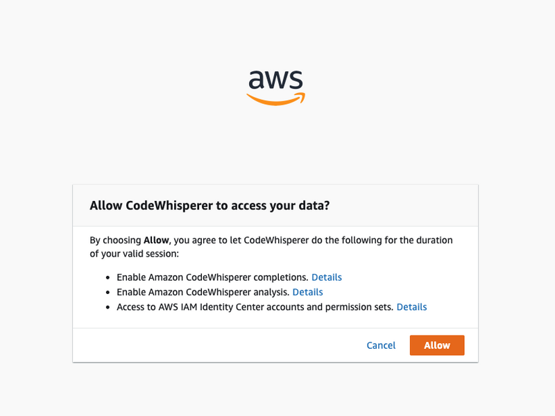Allow code whisperer to access data