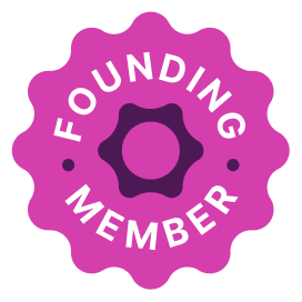 Ops Community Founding Member Badge in Pink with the Ops Community gear icon