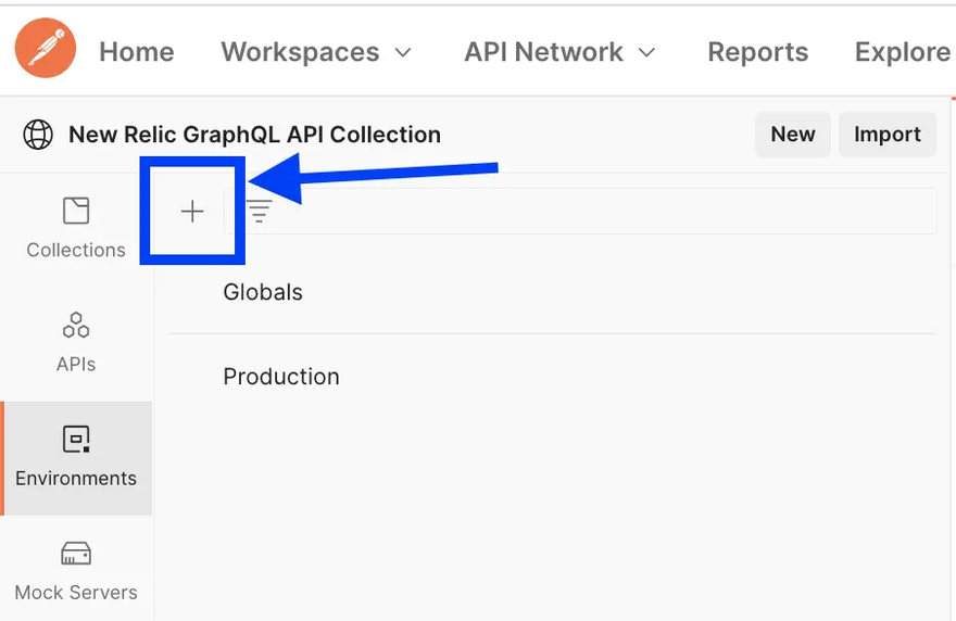 create a new postman env