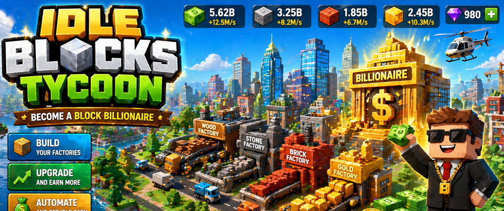 Cover image for Idle Blocks Tycoon – Become a Block Billionaire Today