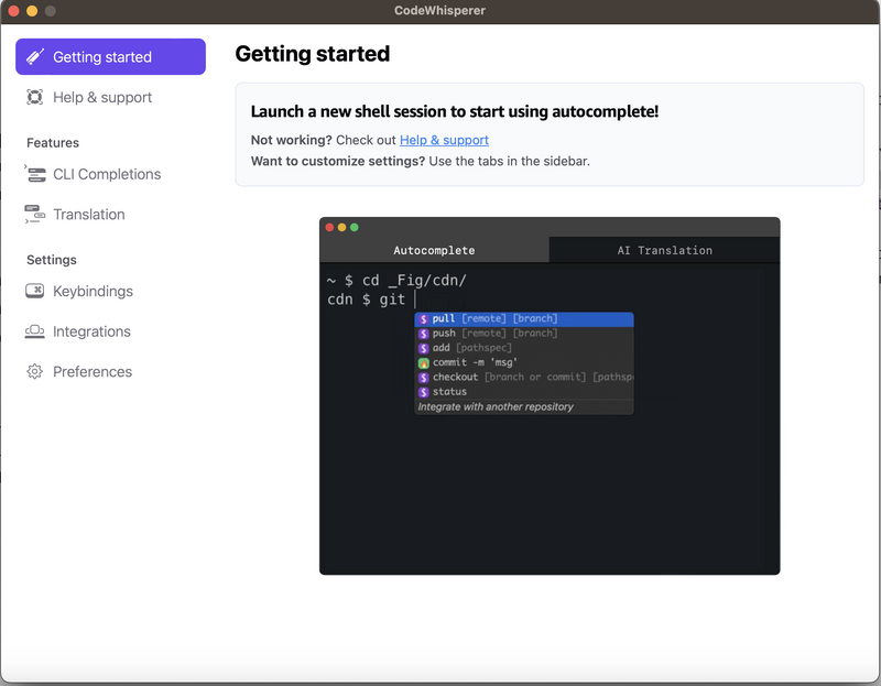 Start screen after installation
