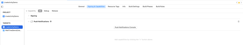 Push notification capability