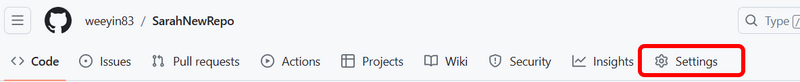GitHub settings