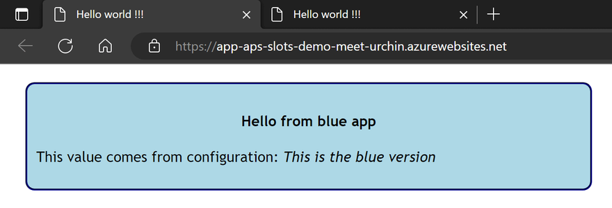 The blue app in production
