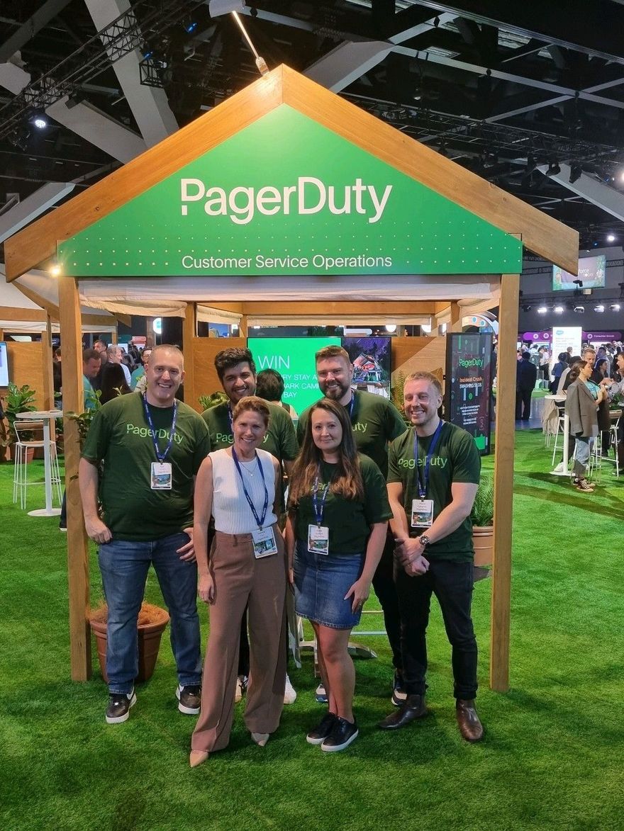 PagerDuty APJ staff in the PagerDuty booth at Salesforce World Tour Sydney