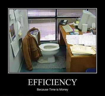 efficiency: toilet by a desk