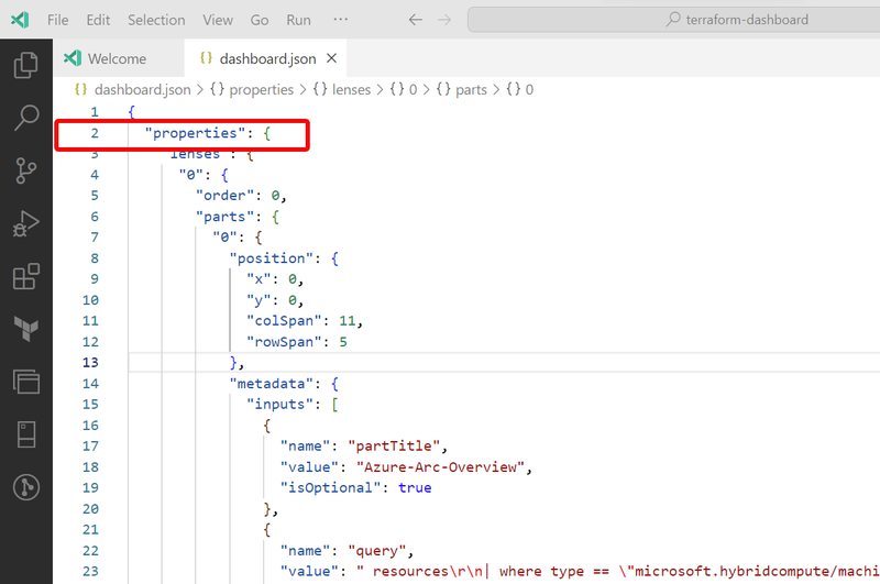 Deploy an Azure Dashboard using Terraform