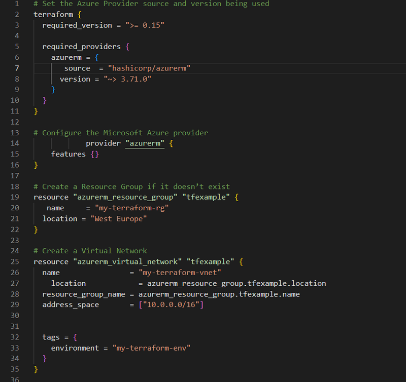 Terraform file with the wrong format