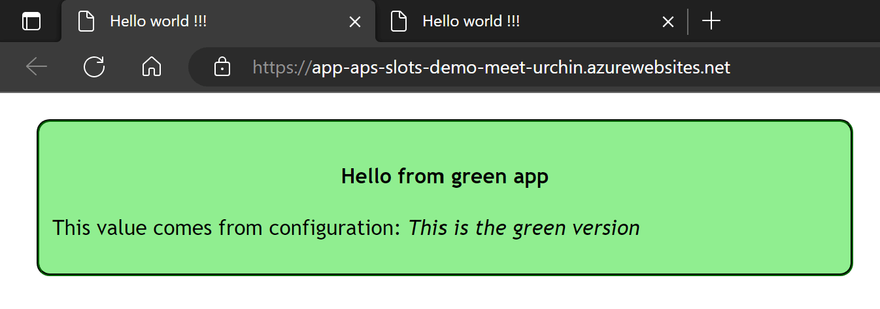 The green app in production