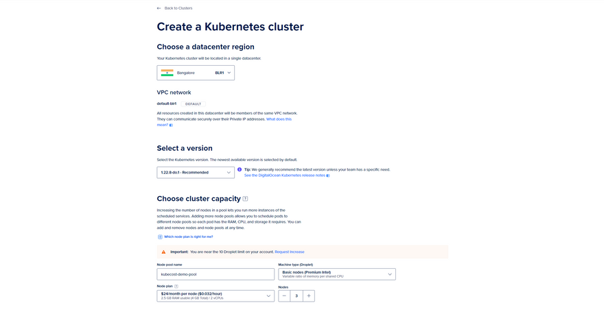 Create Cluster Dashboard