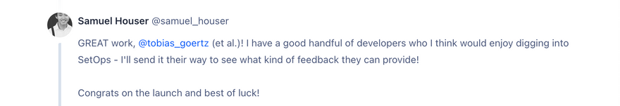 SetOps Comments