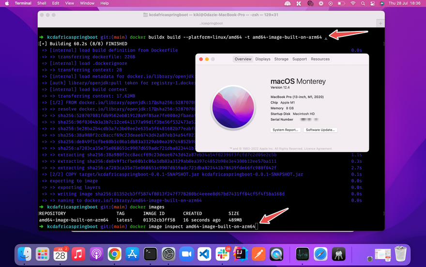 building the image with buildx