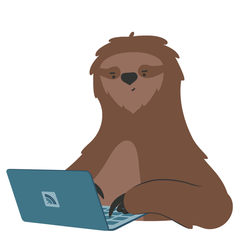 Sloth on fast laptop